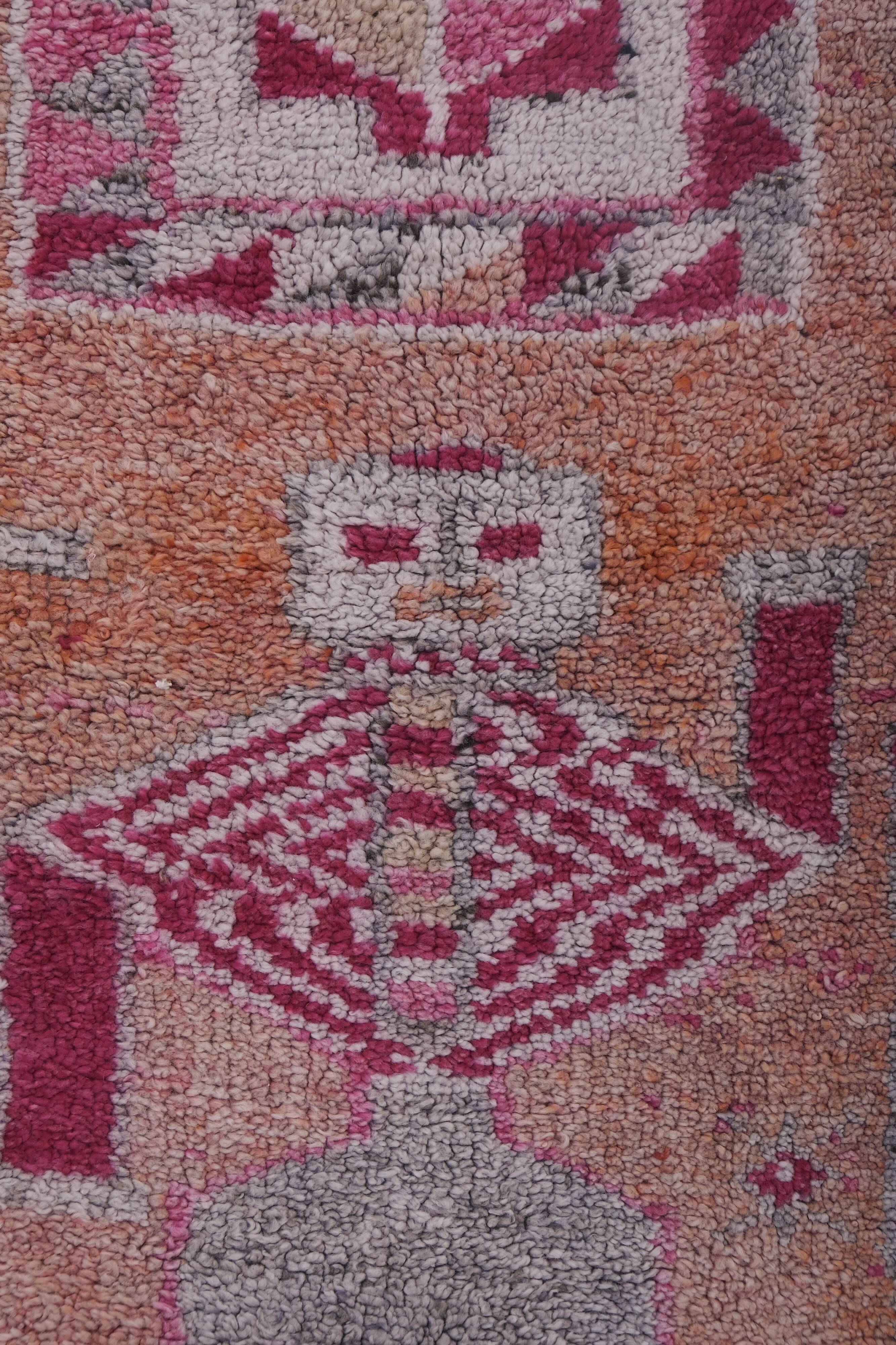 Vintage Turkish rug from Oushak, hand-woven100x284 cm