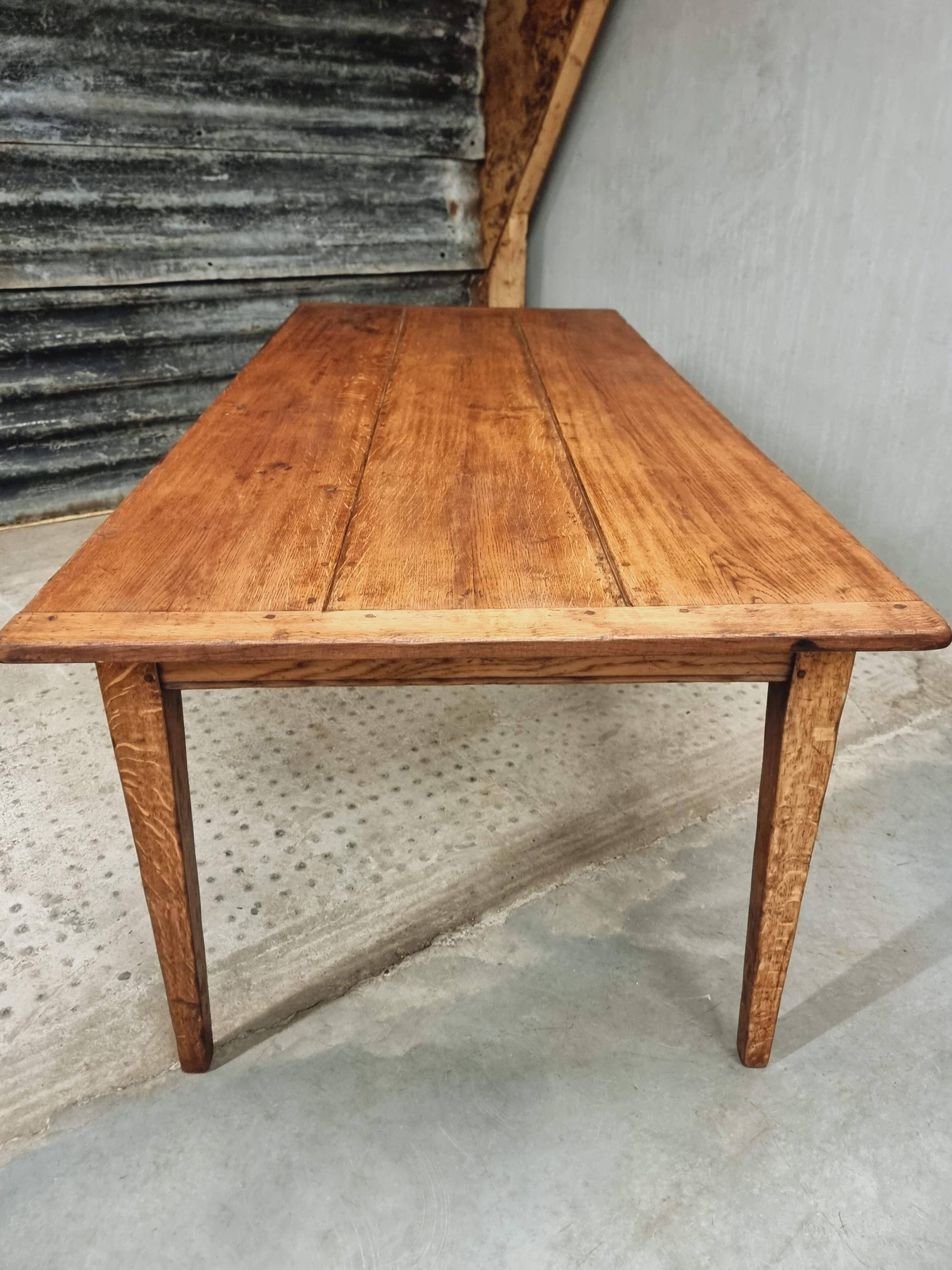Antique dining table, rural oak table 90 x 200 cm