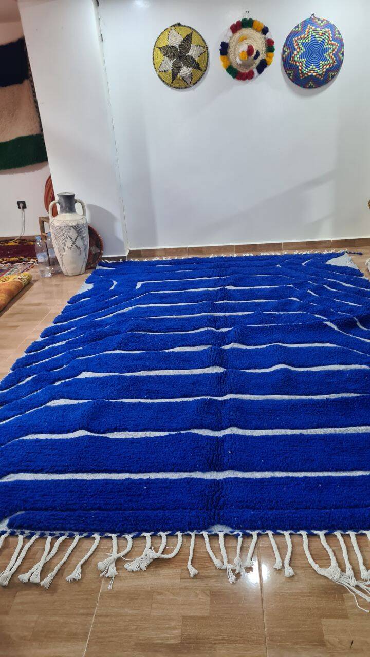 Majorelle blue Beni Ouarain rug