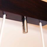 Hanging lamp in wood, glass and chrome metal 1970