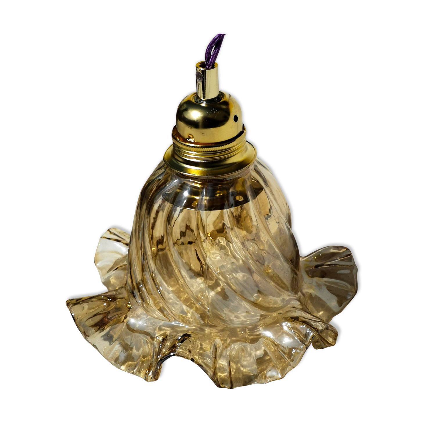 Amber glass tulip walker