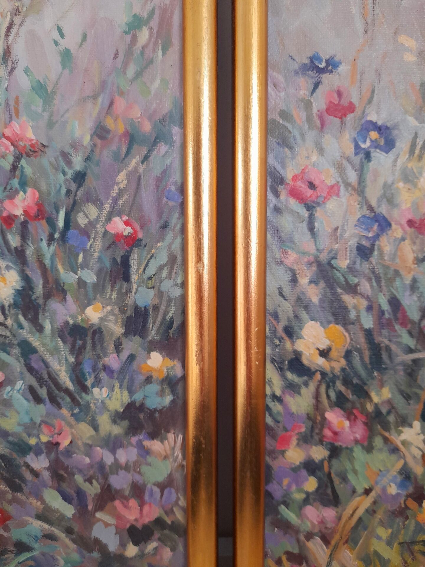 Paire de tableaux floraux danois signés Allan Karms