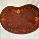 Walnut kidney-shaped side table
