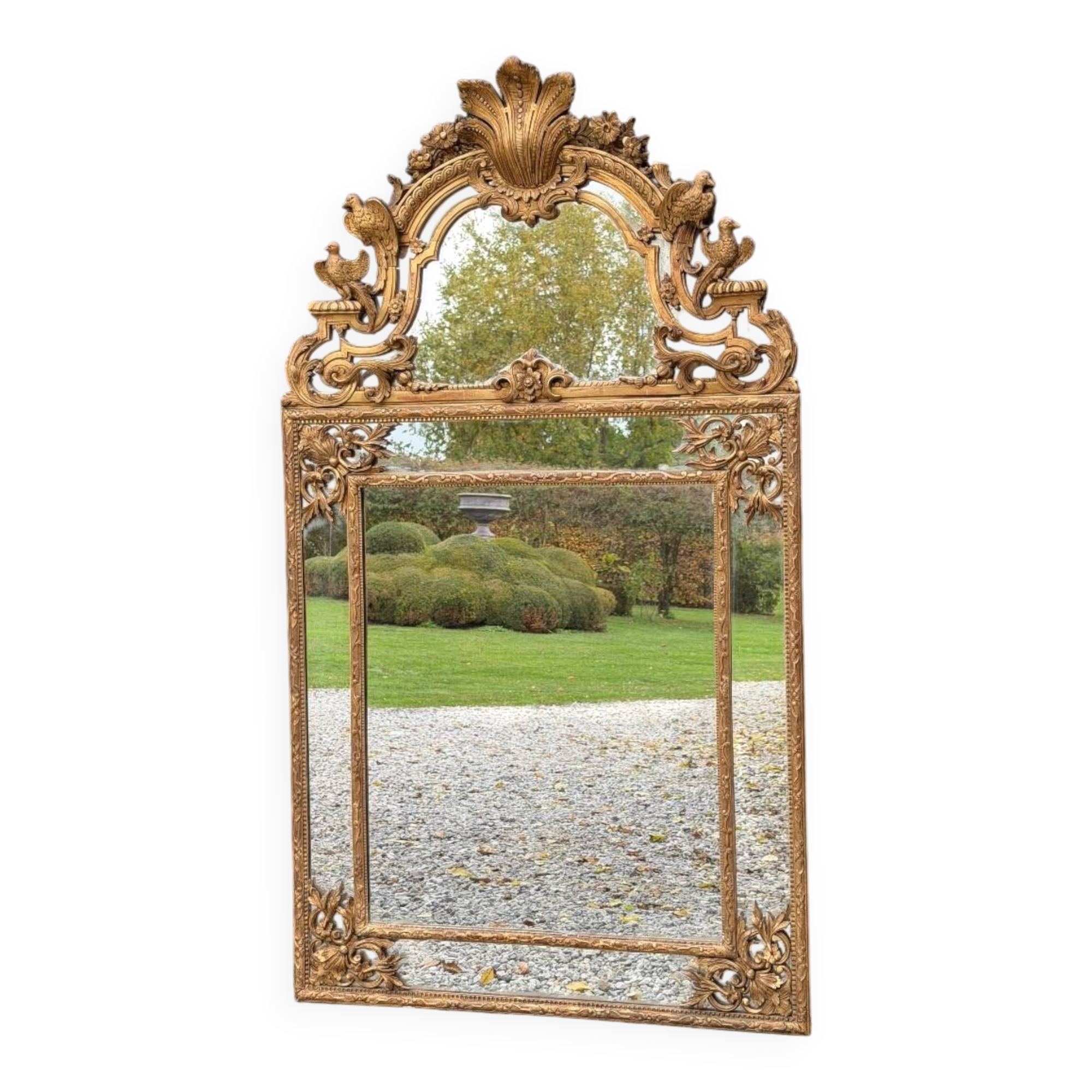 Regency style mirror in gilded wood, 19th century