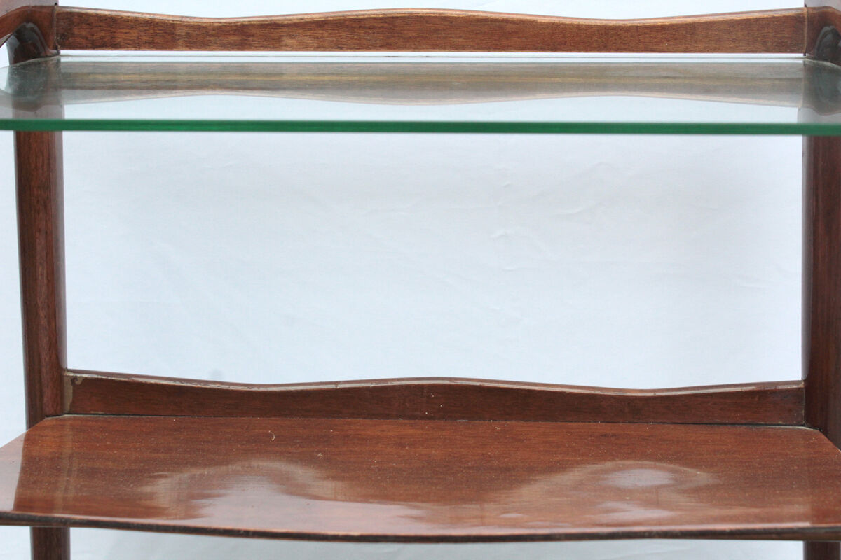 Table d'appoint en bois et verre