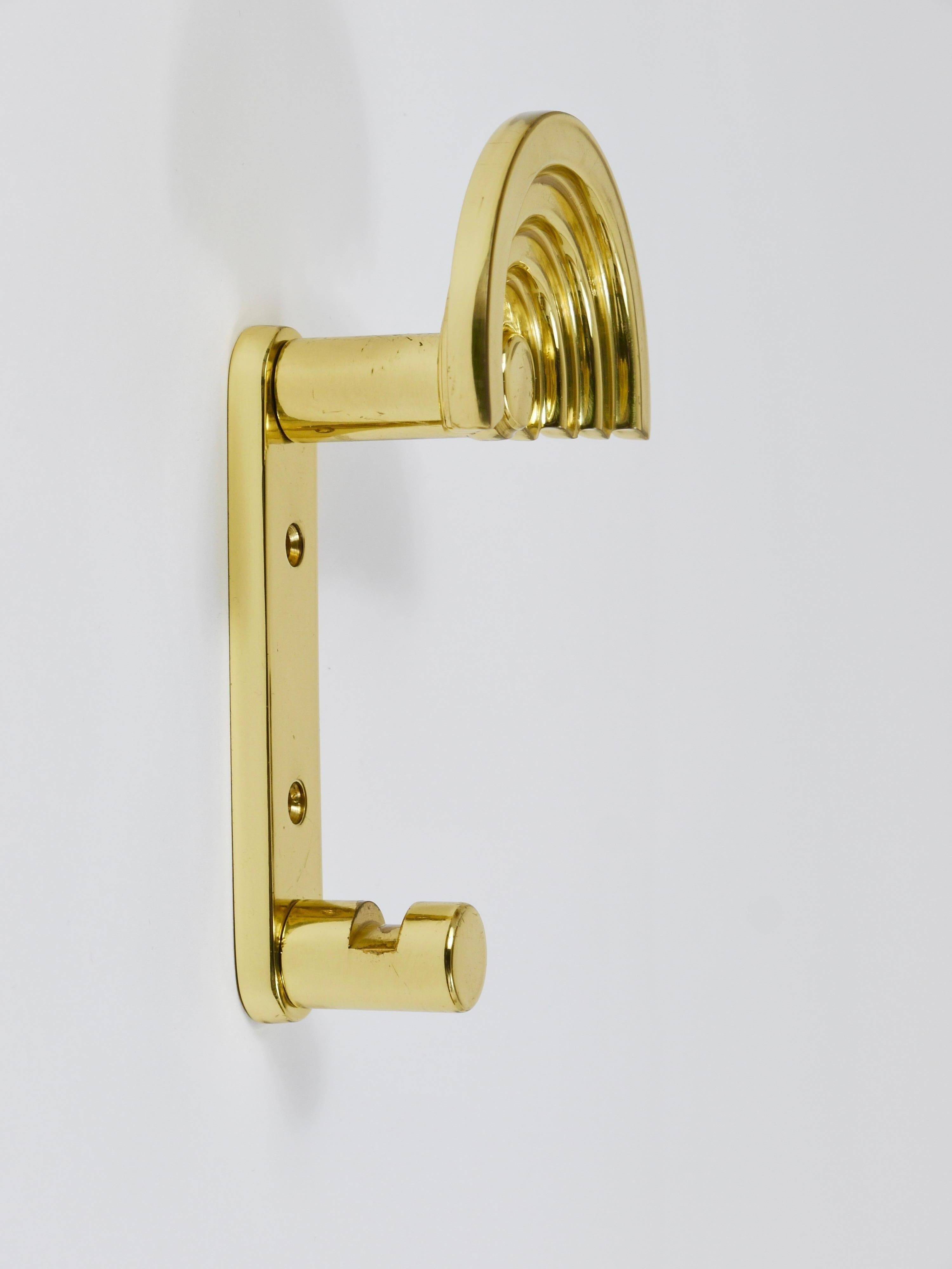13 Postmodern Brass Wall Hooks by Ettore Sottsass, 1985, Valli & Valli Italy
