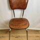 4 chairs in brown skai and chrome metal bases from the 60s