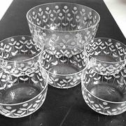 Salad bowl and 5 cut crystal cups from the 1950s.