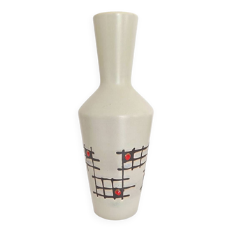 Vase vintage abstrait à motifs géométriques ouest-allemand 2038/25