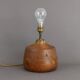 Pied de lampe en bois d'orme massif vintage années 50