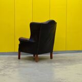 Traditional English Wingback Chesterfield Leather Armchair