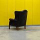 Traditional English Wingback Chesterfield Leather Armchair