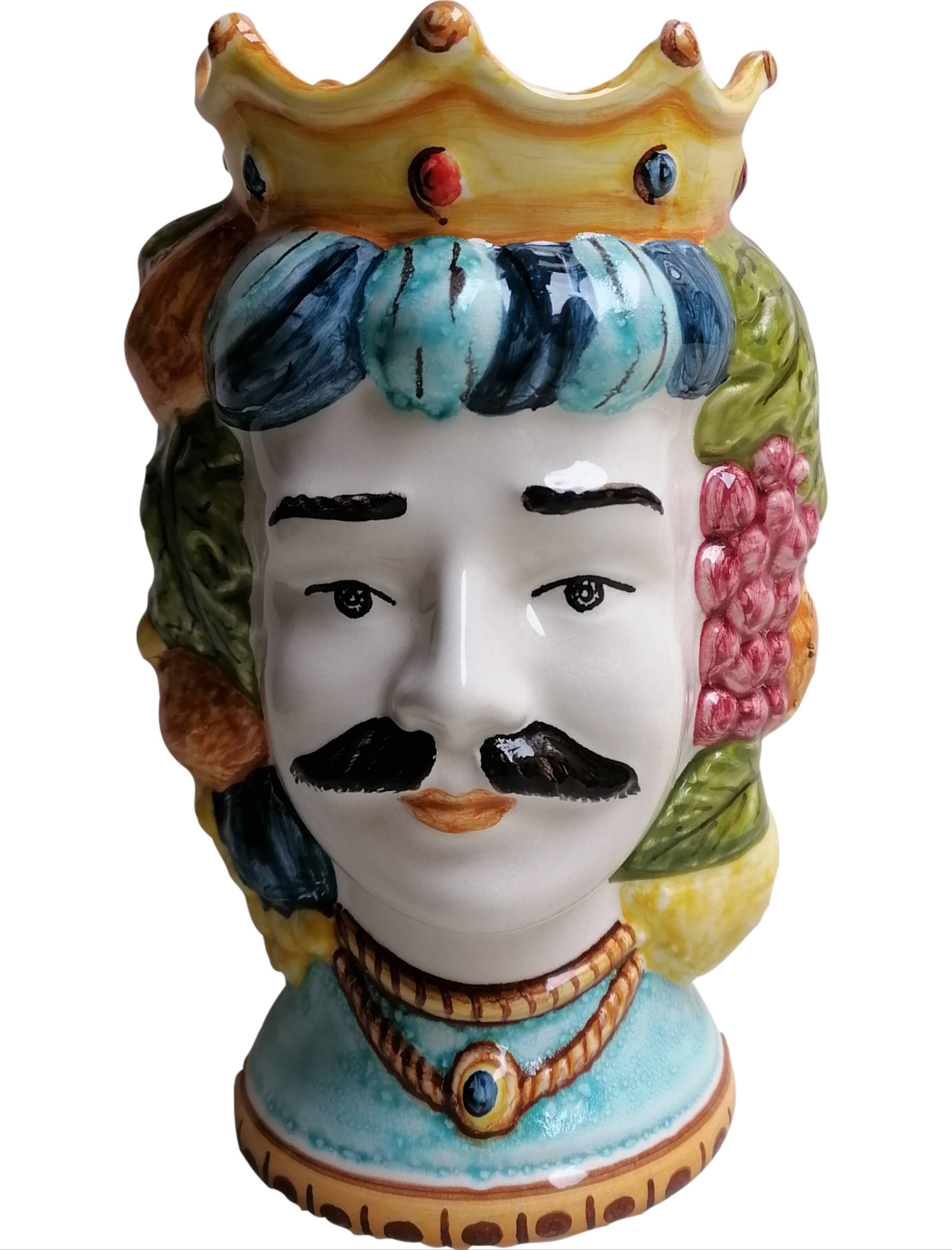 teste di moro siciliane in ceramica doppia faccia (uomo /donna)