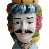 teste di moro siciliane in ceramica doppia faccia (uomo /donna)