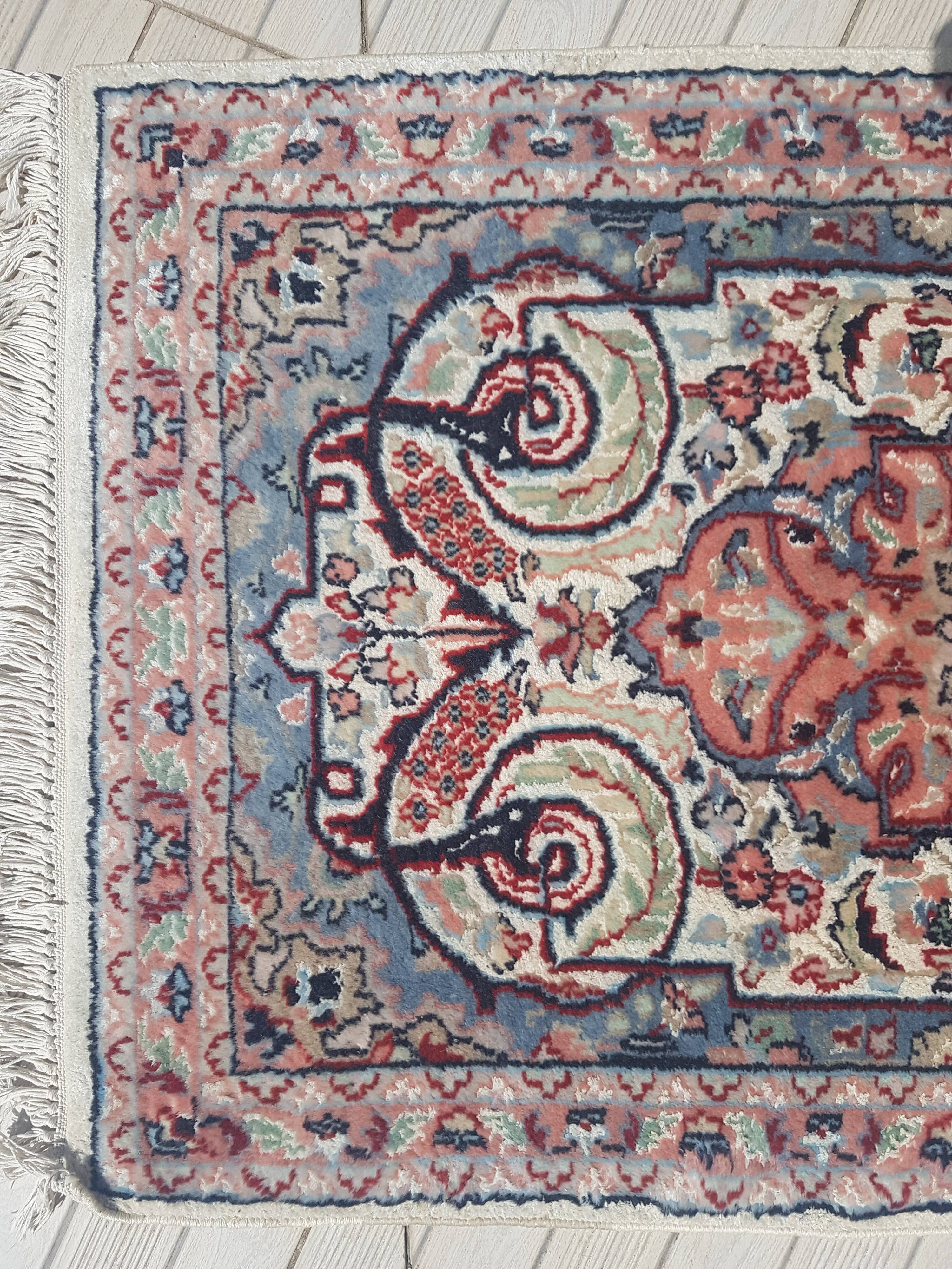 Iranian silk carpet handmade 76x131cm