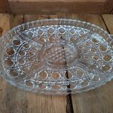 Plat à compartiments apéritif cristal  ancien vintage