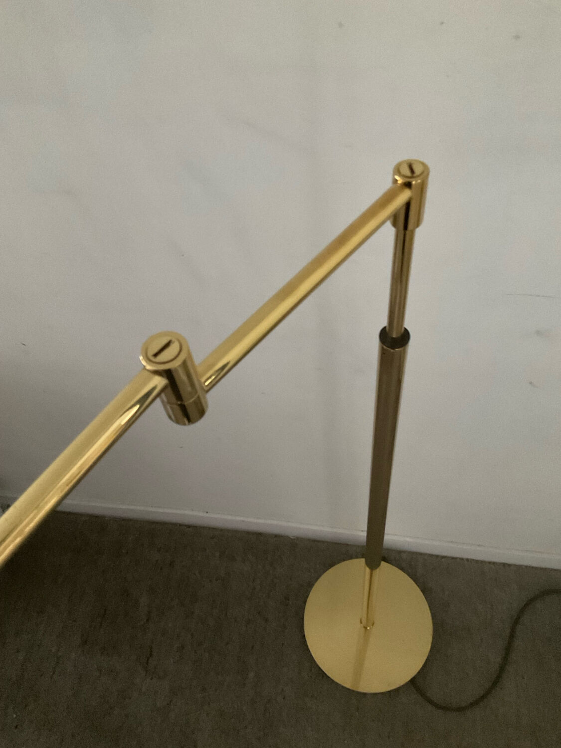 Brass reading floor lamp from the 1970s