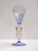 Light Blue Octagonal Murano Glass Goblet "Tipetto", Italy
