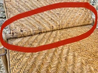 Old rattan chaise longue 20th century