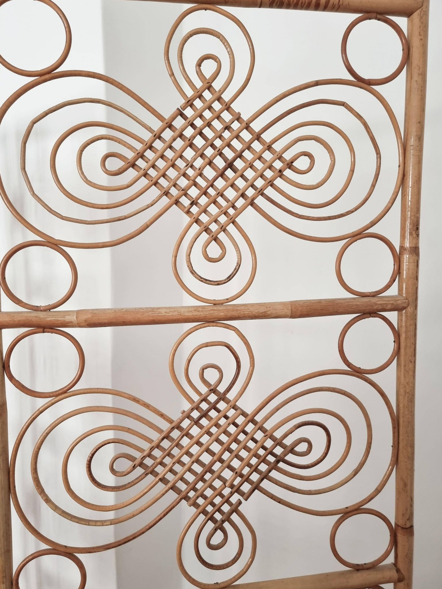 Room divider / screen in rattan, modern Scandinavian style, Swedish, mid-1900s.
