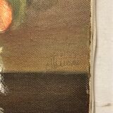 Huile sur toile « bouquet au chaudron »