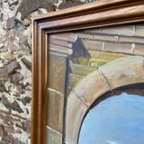 XXXL painting Alsatian landscape MURBACH Abbey By Théo Claus