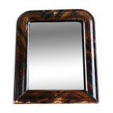 Antique small Louis-Philippe mercury mirror, vintage barber's mirror.