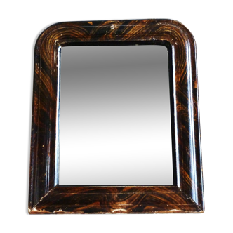 Antique small Louis-Philippe mercury mirror, vintage barber's mirror.