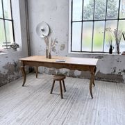 Table de ferme merisier pieds galbés XIXème