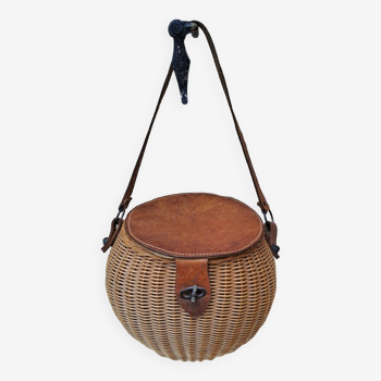 Panier sac en osier vintage