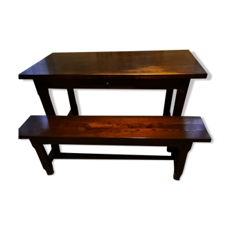 Farm table with bench