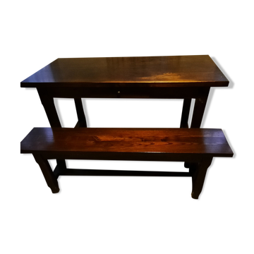 Farm table with bench