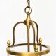Pair of lanterns with three lights in gilded metal and glass