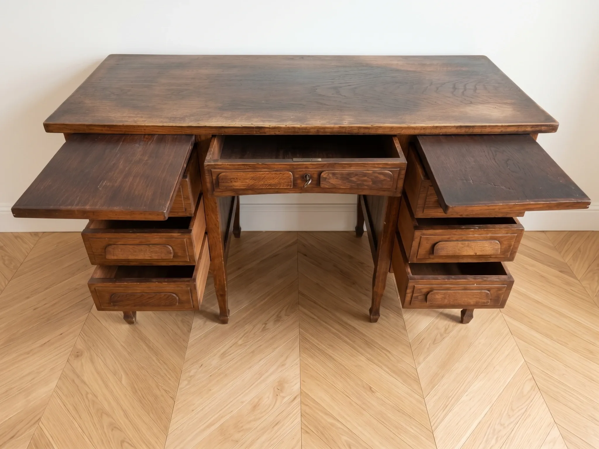 Master's desk, former minister in solid oak