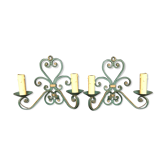 Paire d’appliques 2 lumières fer forgé