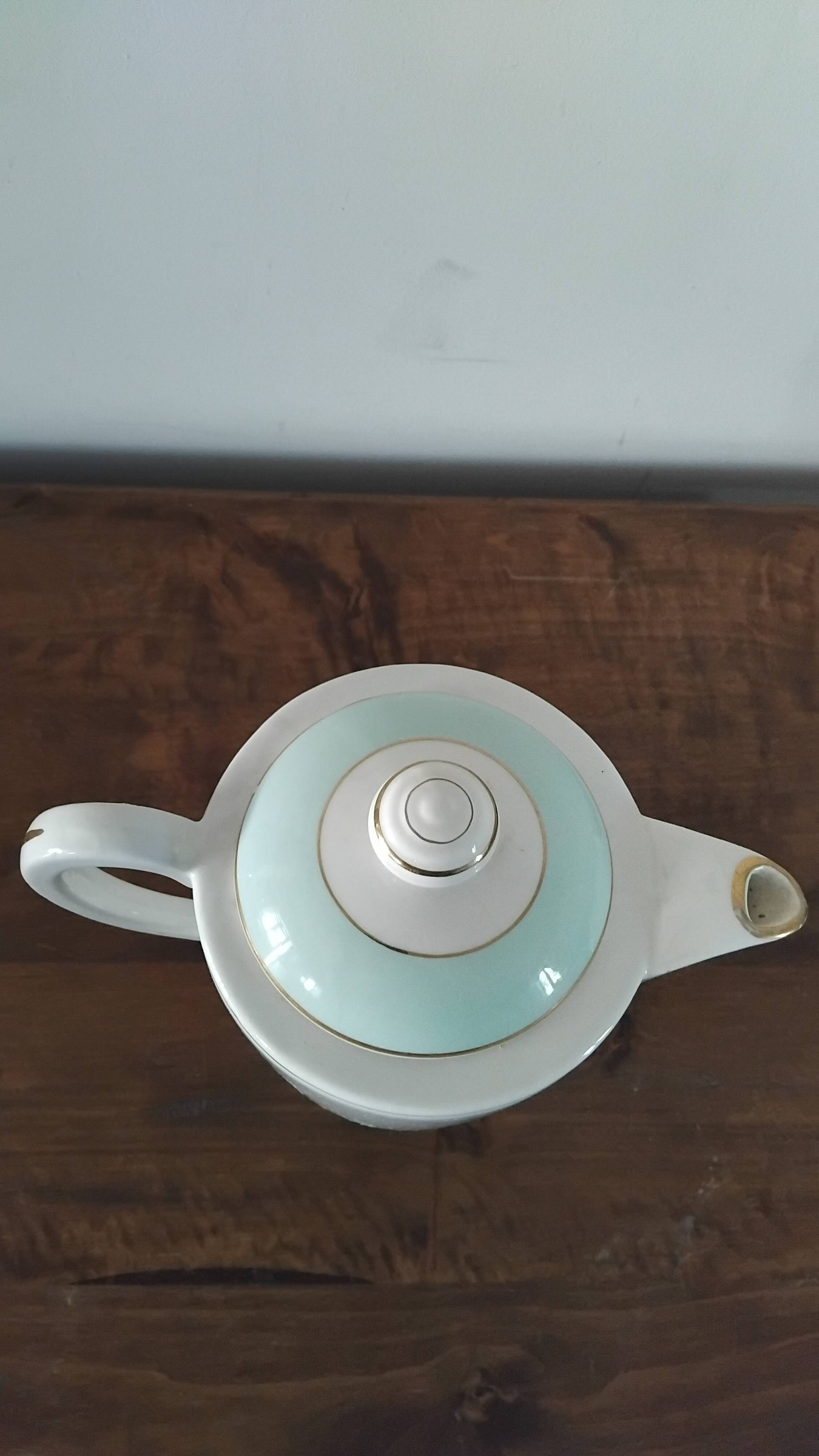 Half-porcelain coffee pot Lunéville Art Deco