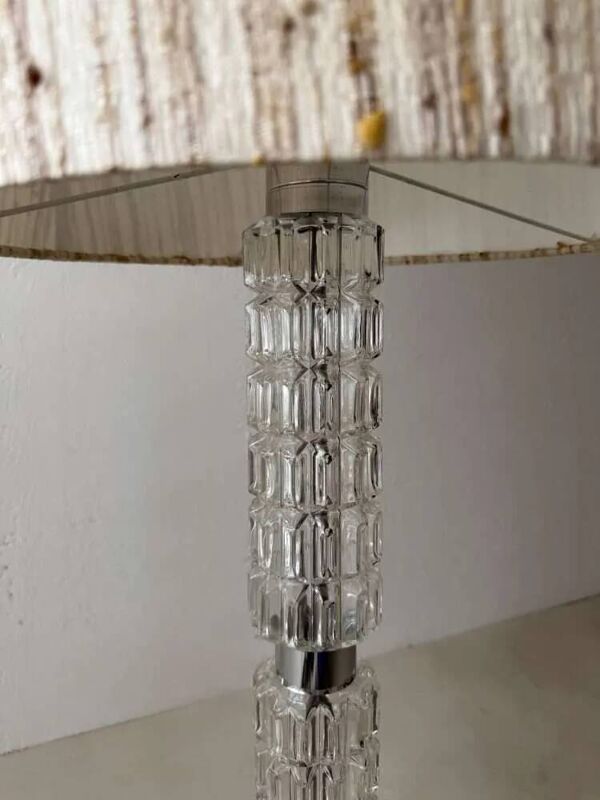 Lampe sur pied design vintage Richard Essig verre chrome années soixante