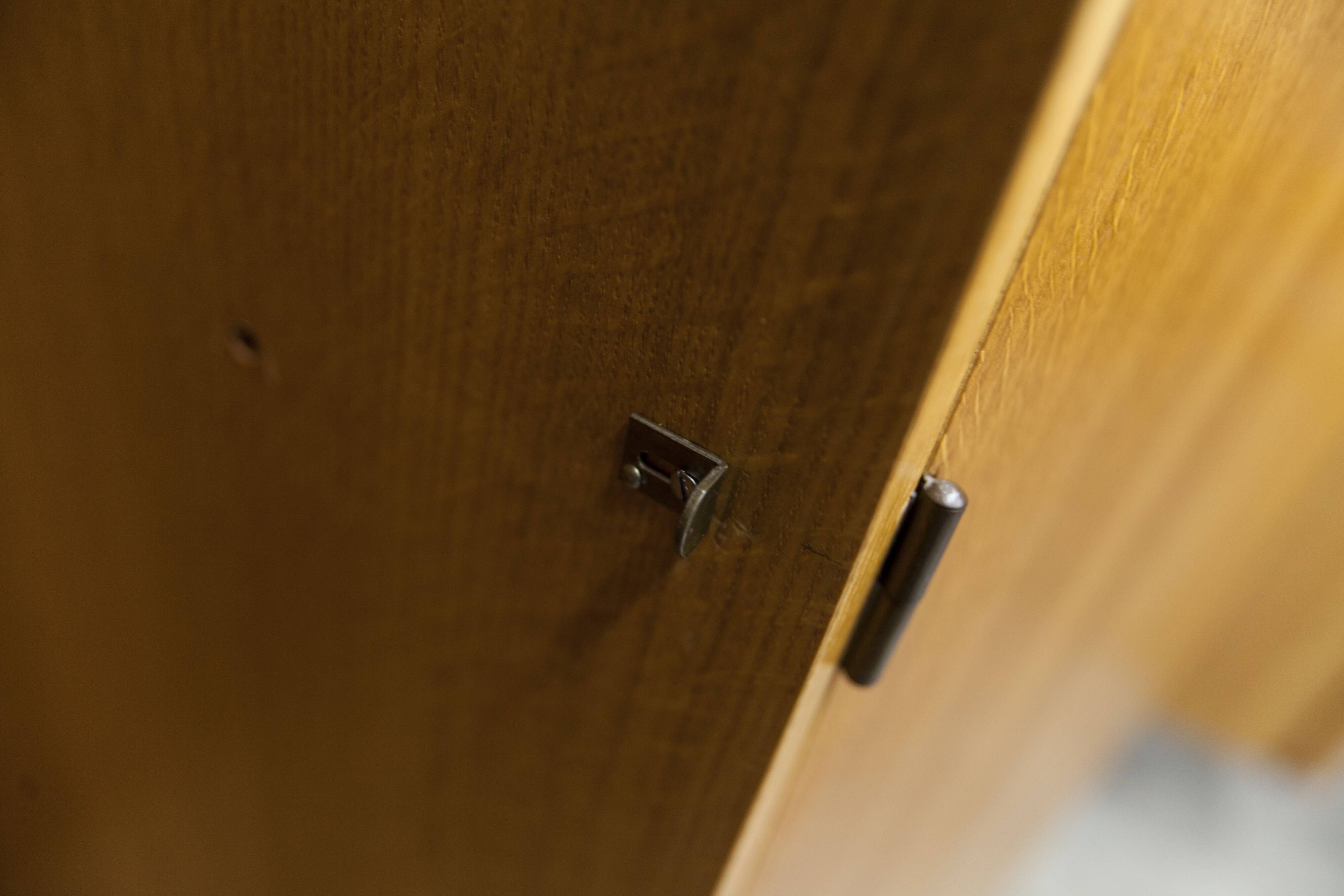 Scandinavian 3-door wardrobe in blond teak