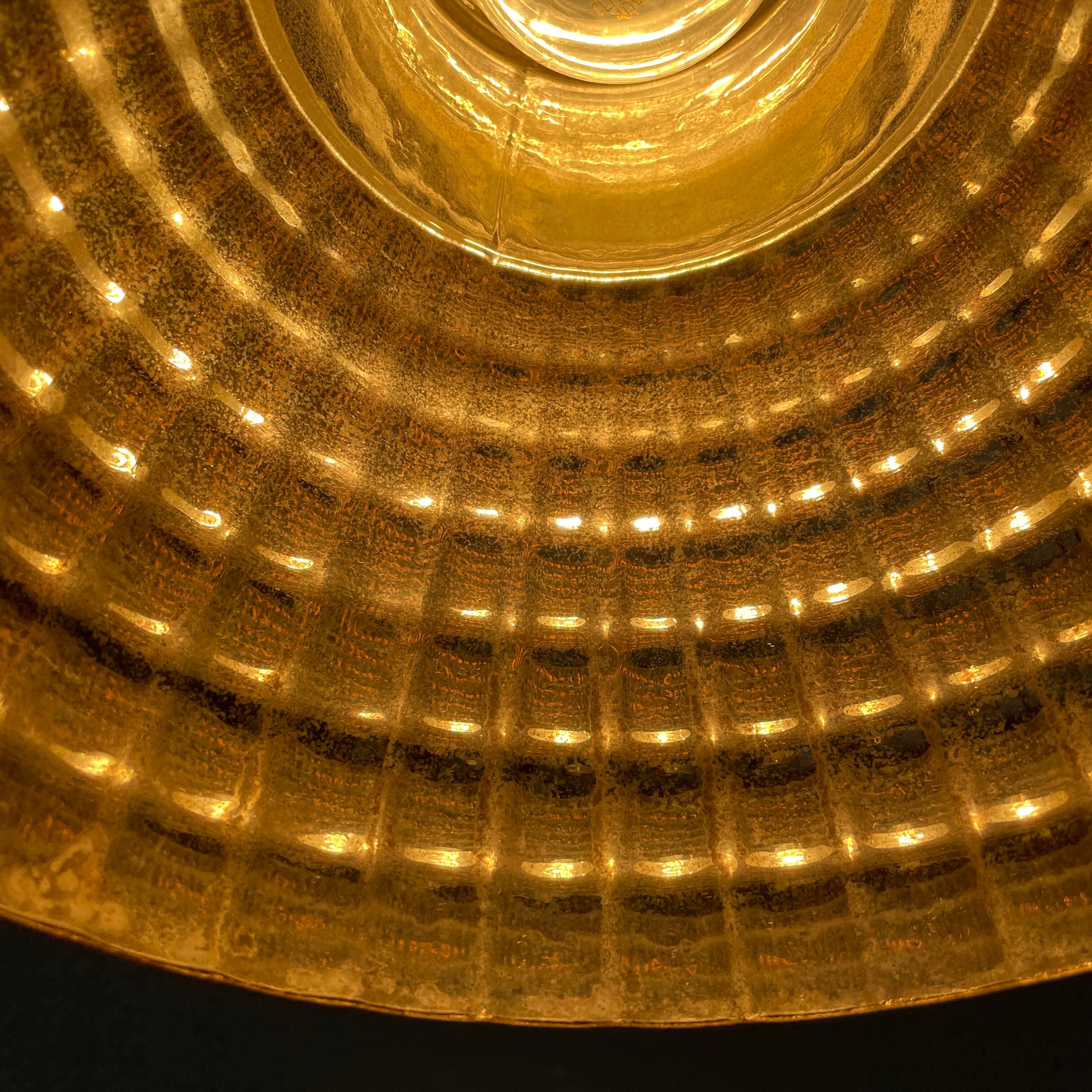 Old mercury glass hanging lamp with brass fixture