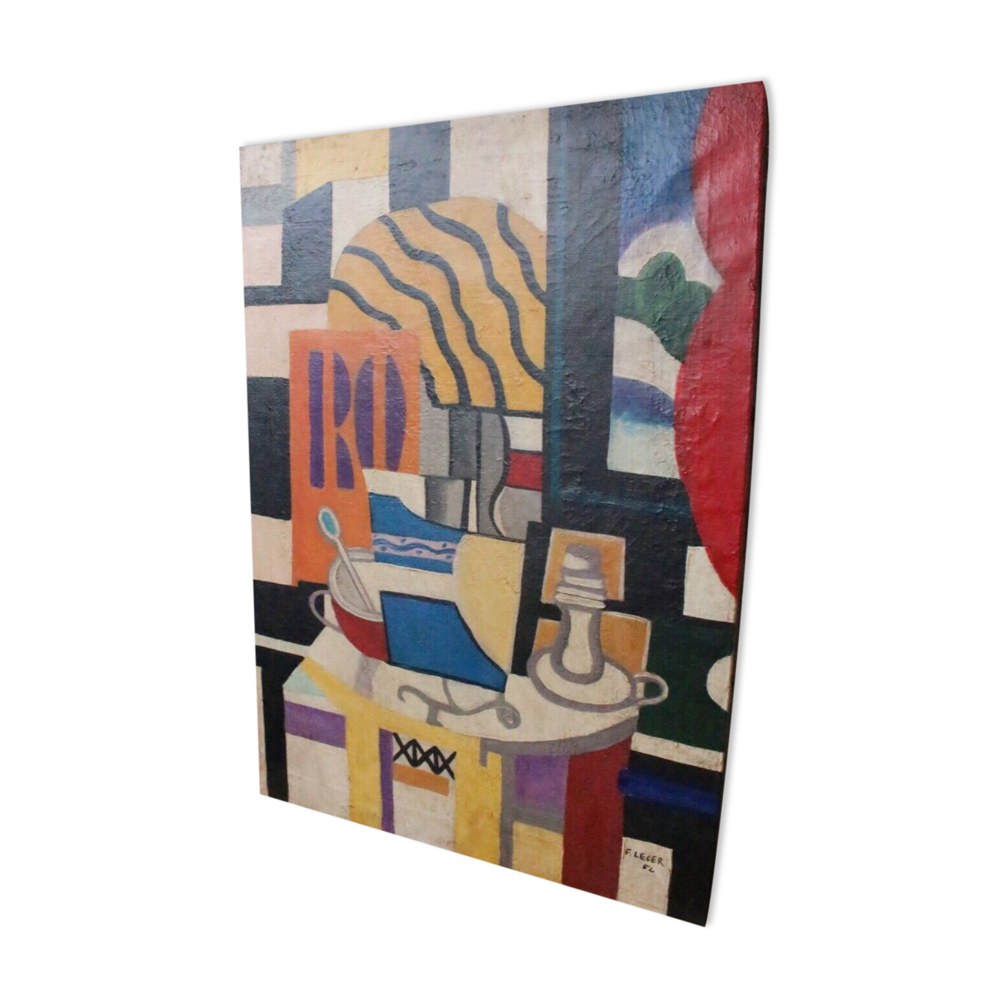 Tableau huile sur toile Fernand Léger cubistes peintre français vieux