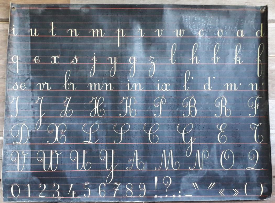 Poster school m.d.i. writing english 125 x 92 cm 60 years