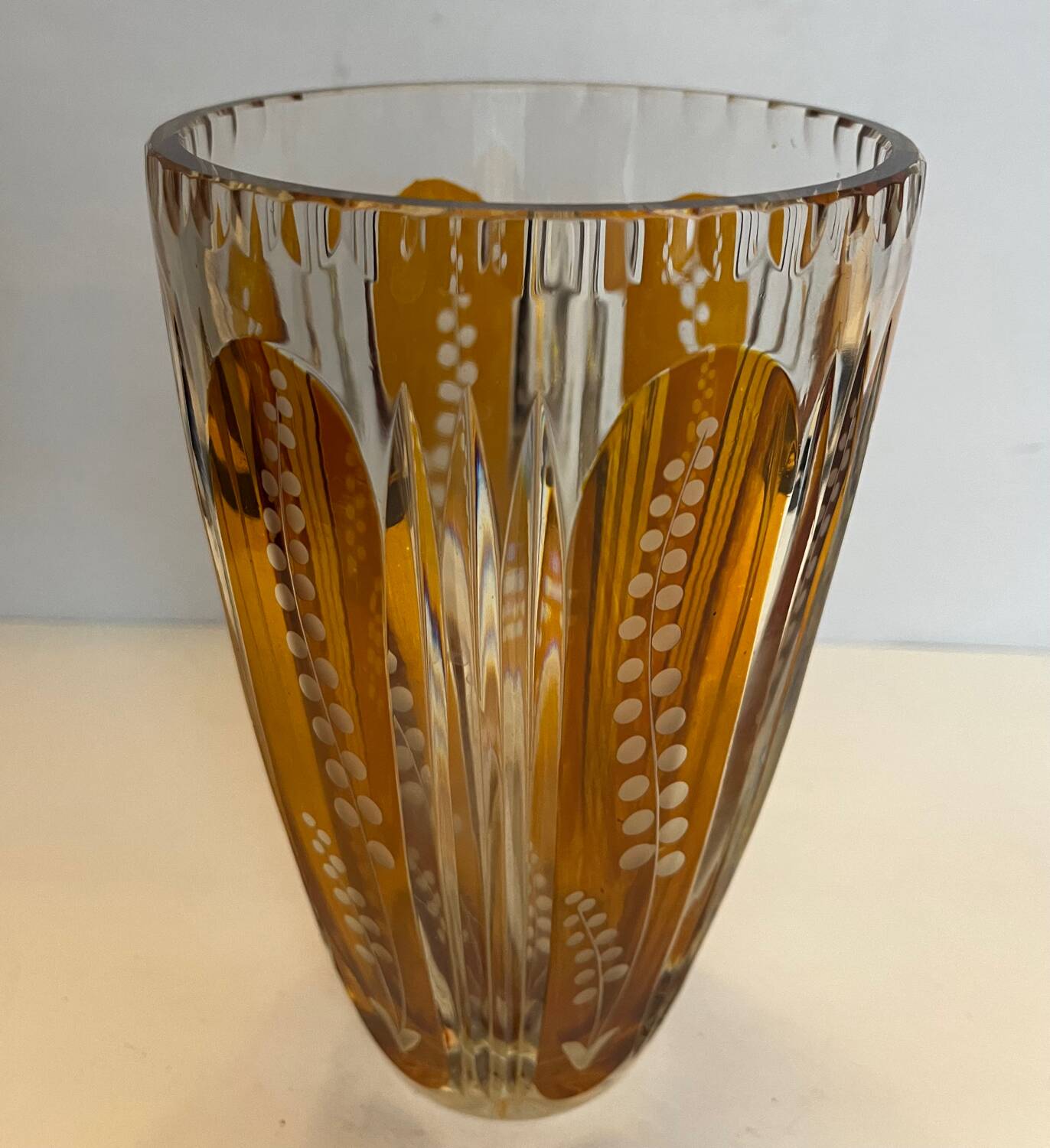 Vintage cut crystal vase