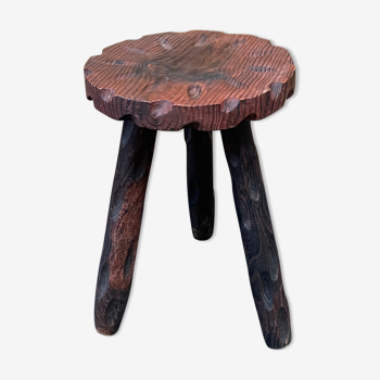 Brutalist tripod stool - french work of the 1960s
