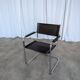 Vintage Mart Stam Style Armchair: Dark Brown Faux Leather Chrome Cantilever