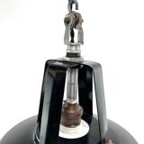 Hanging lamp sheet enamelled black color 1950