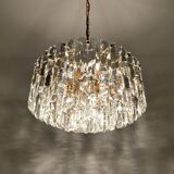 Grand lustre en verre glacé de style Palazzo autrichien par J.T. Kalmar