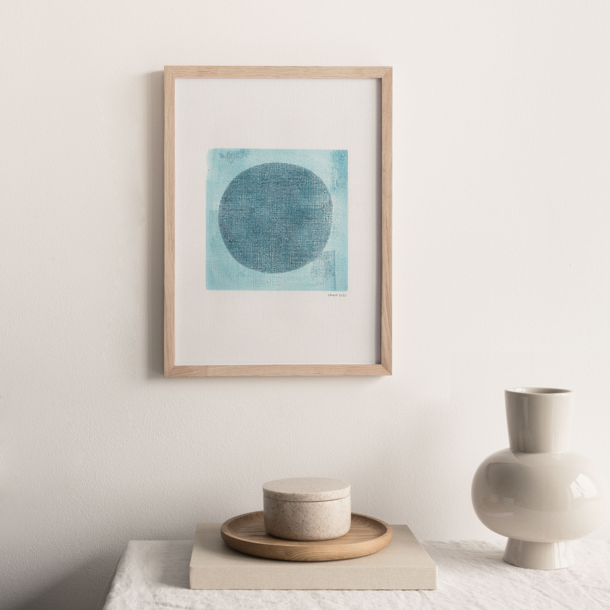 Painting on paper illustration M305 signed Eawy