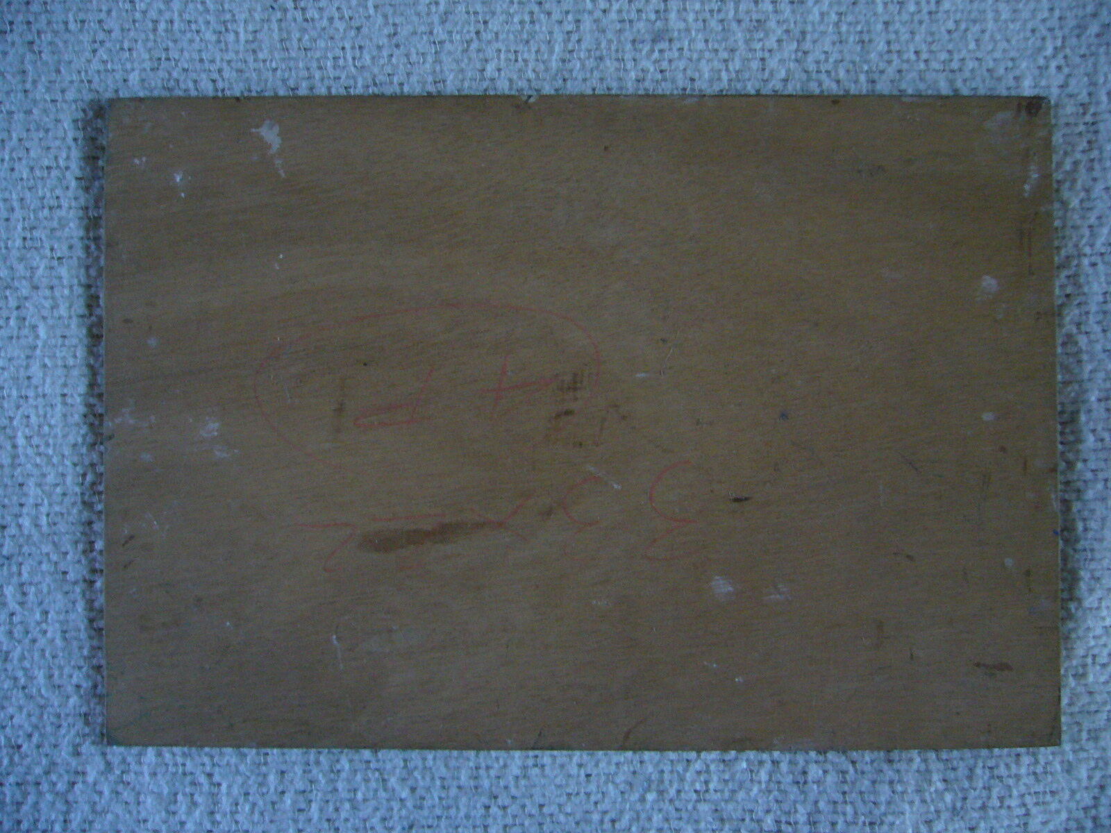 Table has oil on wood panel "lakes and flamingos" signed