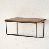 Swedish metal and teak hanging bedside table