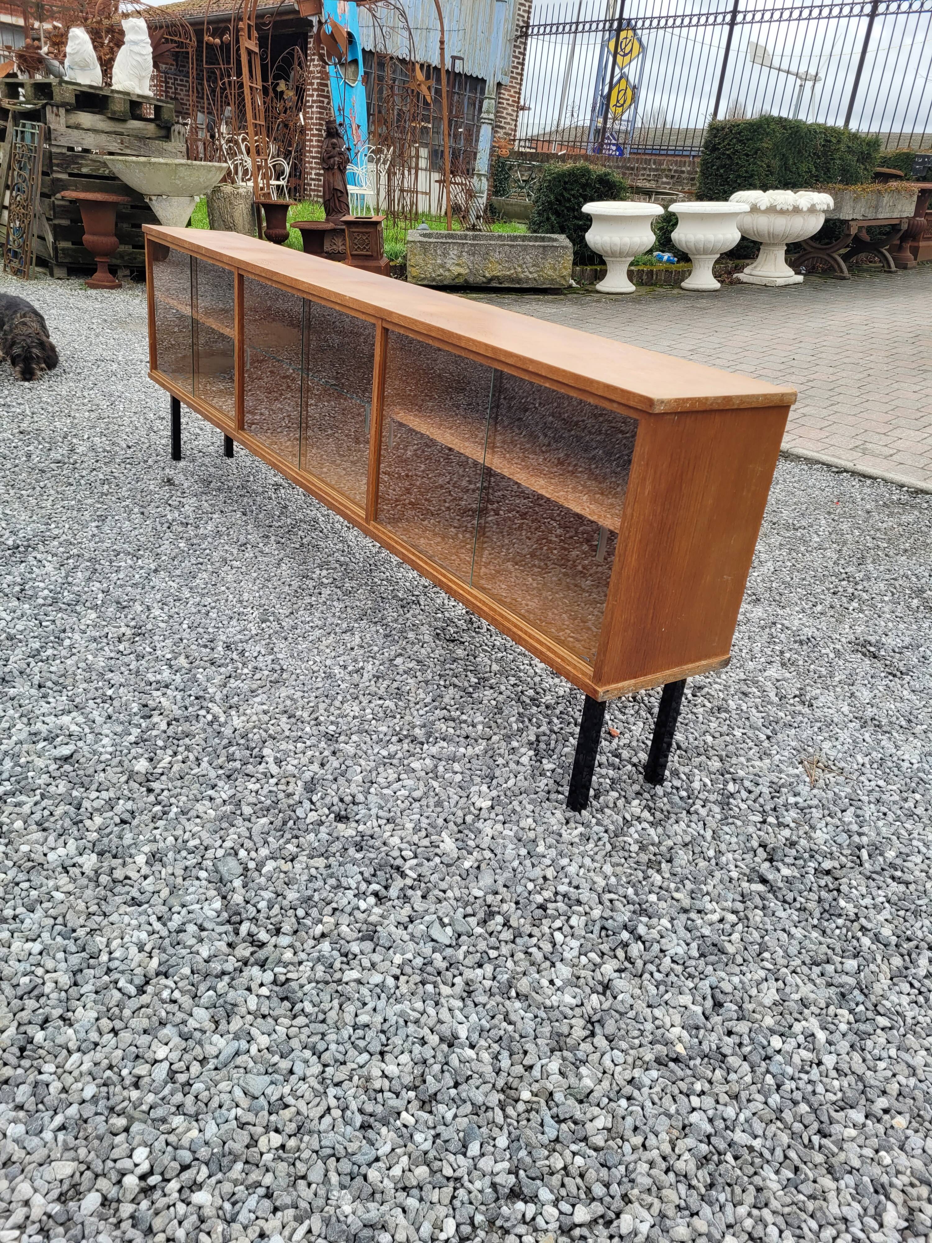 Enfilade vitrés vintage des années 60 en chêne